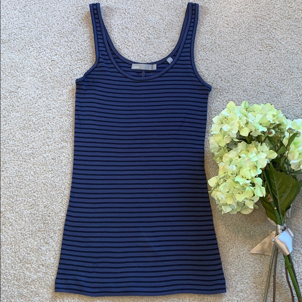 Vince Striped Ribbed Pima Cotton/Modal Tank - Picture 6 of 7